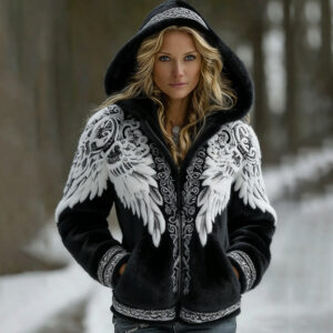 3D Digital Print Fashionable Retro New Zip-Up Hoodie For Fall Winter