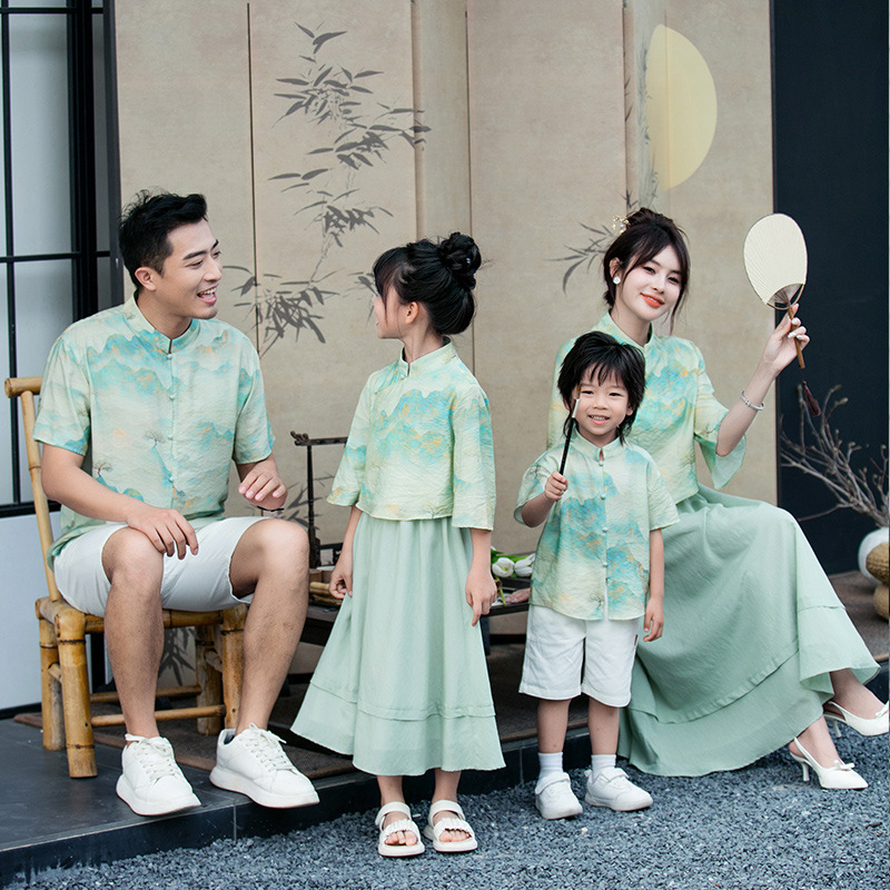 Parent-child Leisure Chinese Style Cheongsam Suit 5 Parent-child Leisure Chinese Style Cheongsam Suit - Image 5