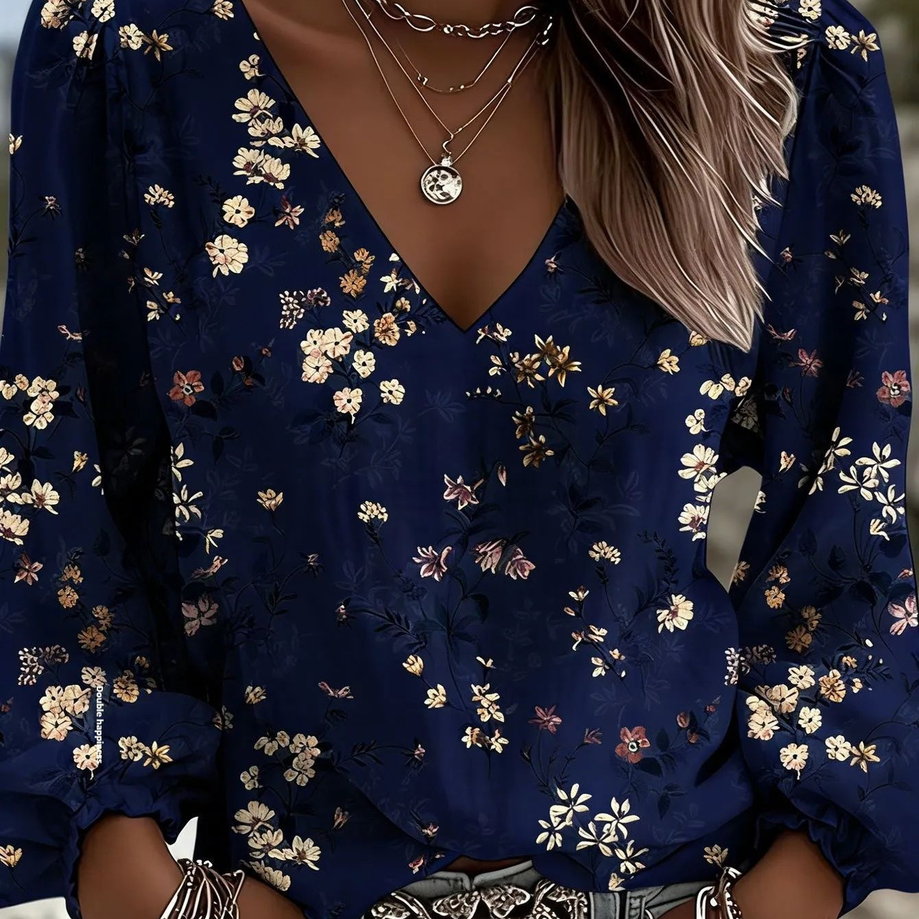 Women's Loose Casual Long-Sleeve Shirt With Floral Print 1 Women's Loose Casual Long-Sleeve Shirt With Floral Print