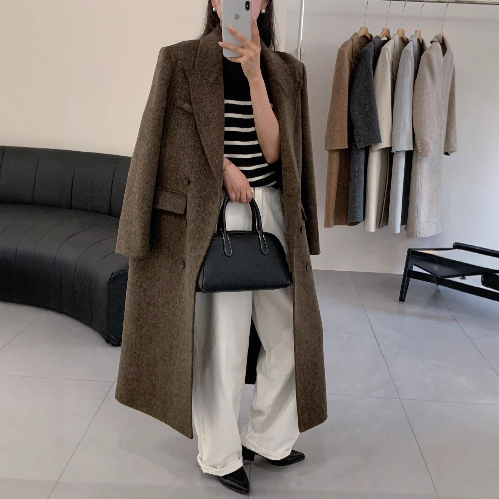 Above-the-knee Long Double-faced Wool Coat For Women 1 Above-the-knee Long Double-faced Wool Coat For Women