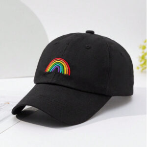 Lady's Embroidered Rainbow Pattern Versatile Sun-protective Baseball Cap For Outdoor Travel And Photography Baseball Cap