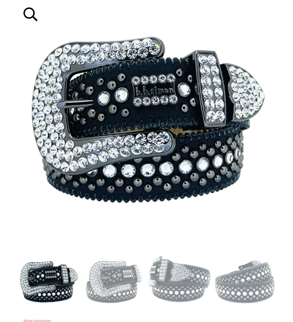 New Rhinestone Belt With Top-grain Leather Unisex 3 New Rhinestone Belt With Top-grain Leather Unisex - Image 3