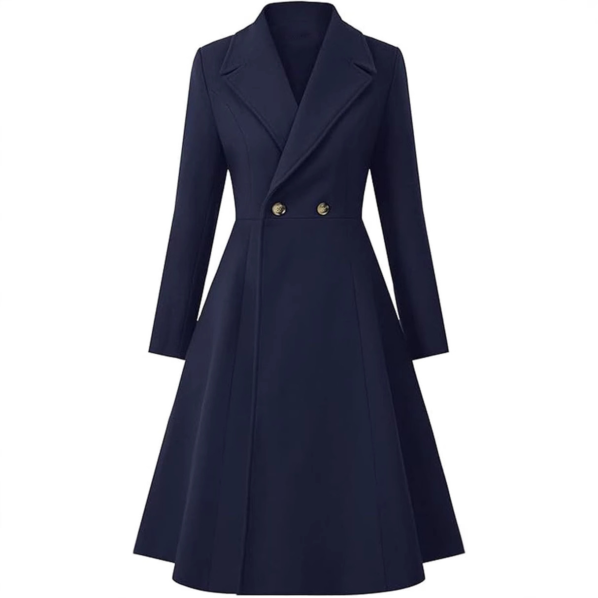 Women's Long Lapel Double Breasted Trench Coat 7 Women's Long Lapel Double Breasted Trench Coat - Image 7