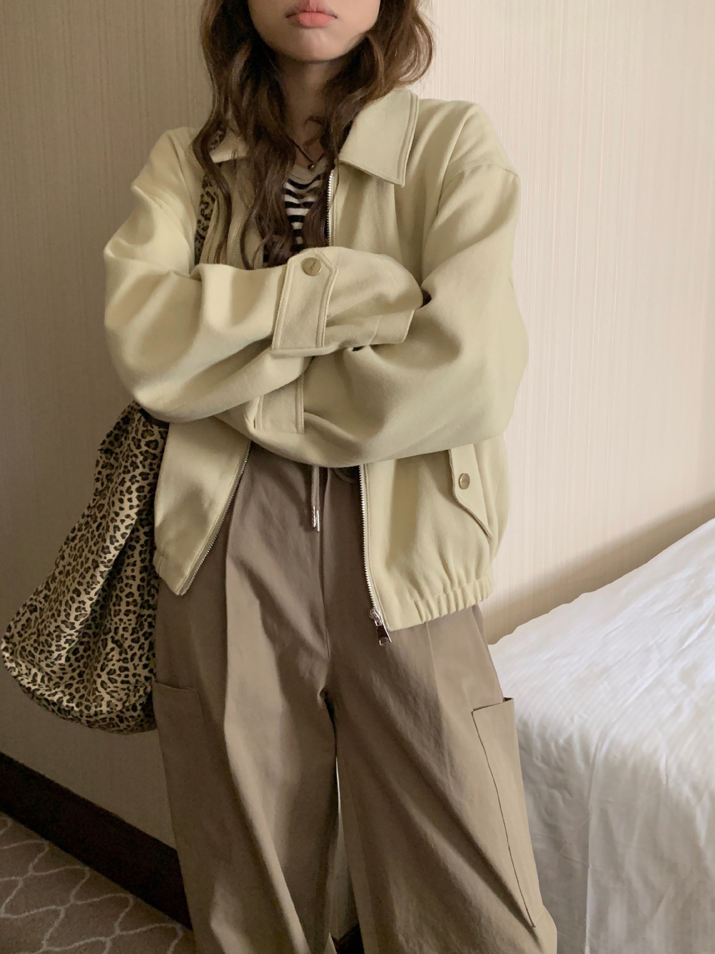 Casual Solid Color Lapel Long Sleeve Loose Slimming Zipper Coat 9 Casual Solid Color Lapel Long Sleeve Loose Slimming Zipper Coat - Image 9