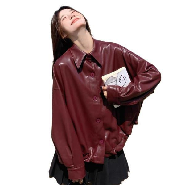 Short Relaxed Fit Retro Leather Jacket 6 Short Relaxed Fit Retro Leather Jacket - Image 6