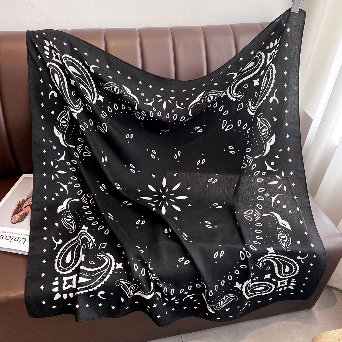 Retro Cashew Print 90 Large Scarf For Women Outerwear 6 Retro Cashew Print 90 Large Scarf For Women Outerwear - Image 6