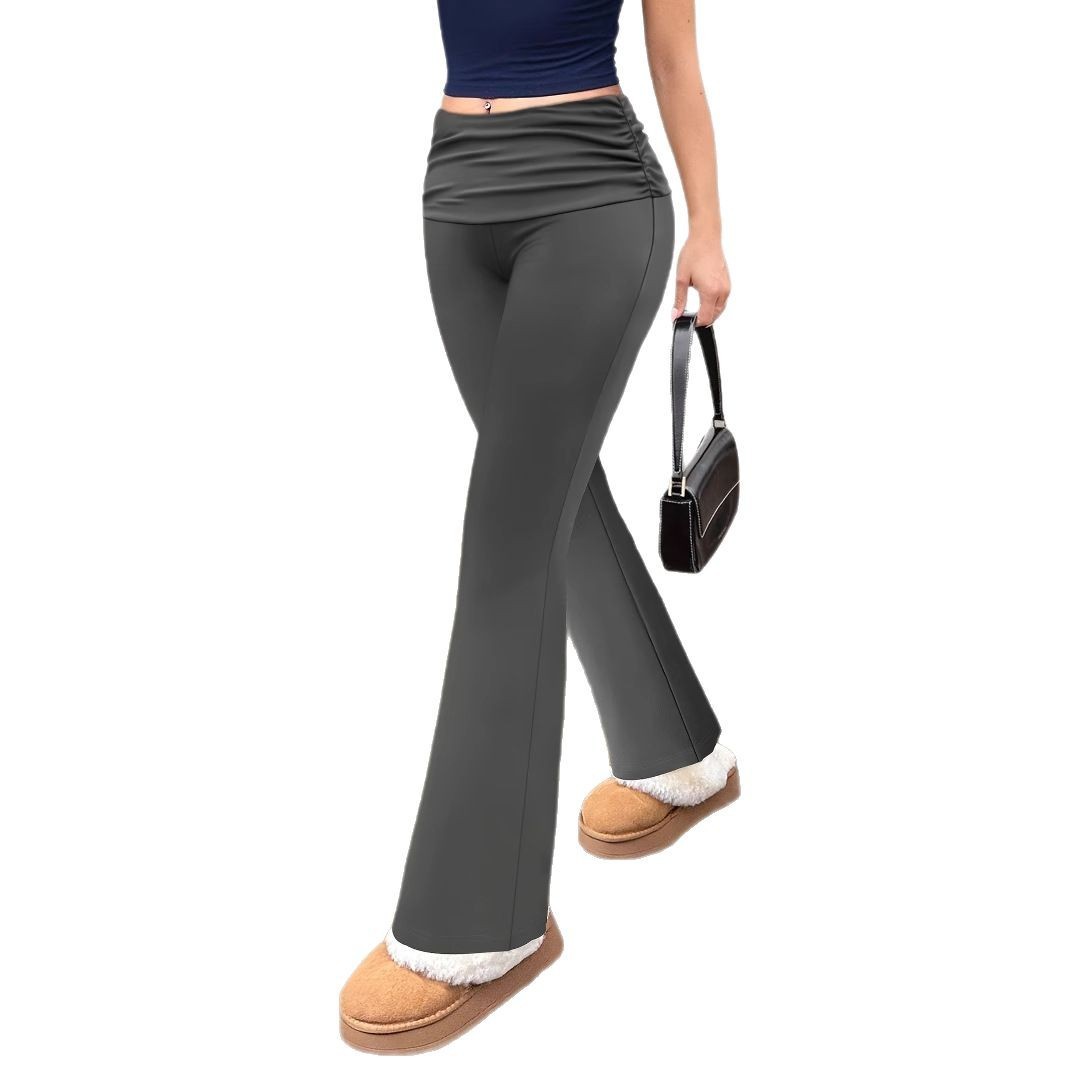 Personalized Knit Leggings With A Ruched Fold-over Waistband 2 Personalized Knit Leggings With A Ruched Fold-over Waistband - Image 2