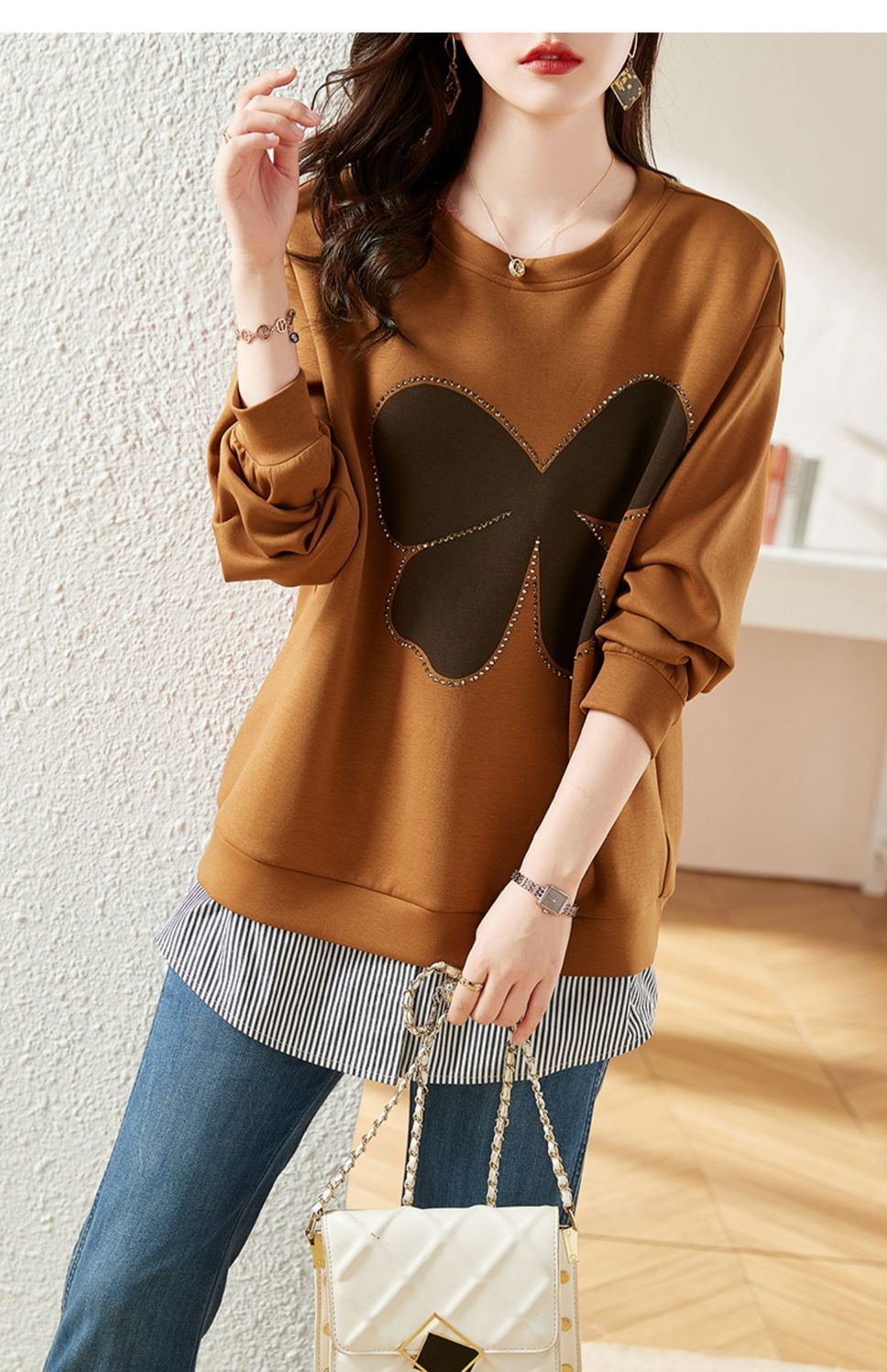 Fake Two Chinese Cotton Sweater Girls 2 Fake Two Chinese Cotton Sweater Girls - Image 2