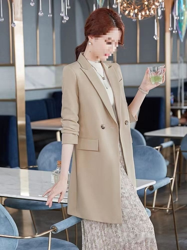 Elegant Korean-style Casual Blazer trench Coat 3 Elegant Korean-style Casual Blazer trench Coat - Image 3