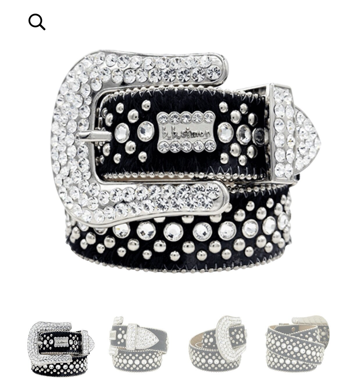 New Rhinestone Belt With Top-grain Leather Unisex 1 New Rhinestone Belt With Top-grain Leather Unisex