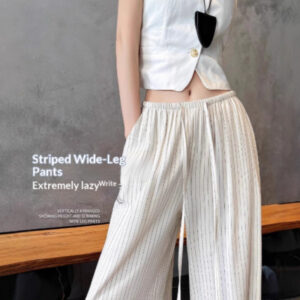Loose, Effortless Old Money Style Casual Cotton-Linen Wide-Leg Pants