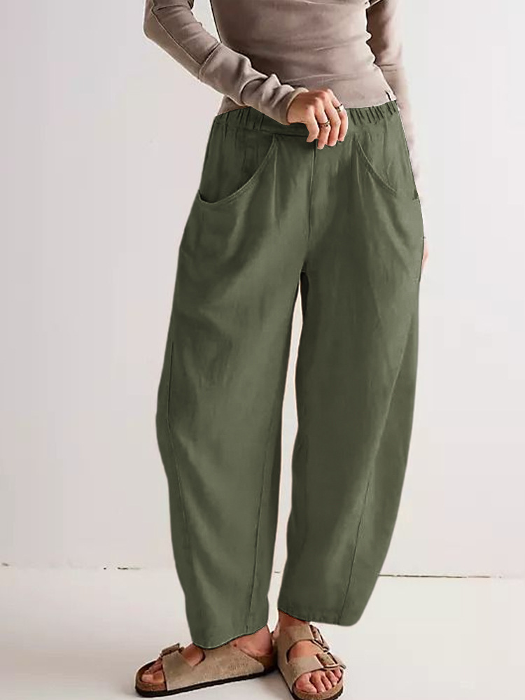 Spring New Arrival Cotton-Linen Solid-Color Fashionable Casual Pants 3 Spring New Arrival Cotton-Linen Solid-Color Fashionable Casual Pants - Image 3