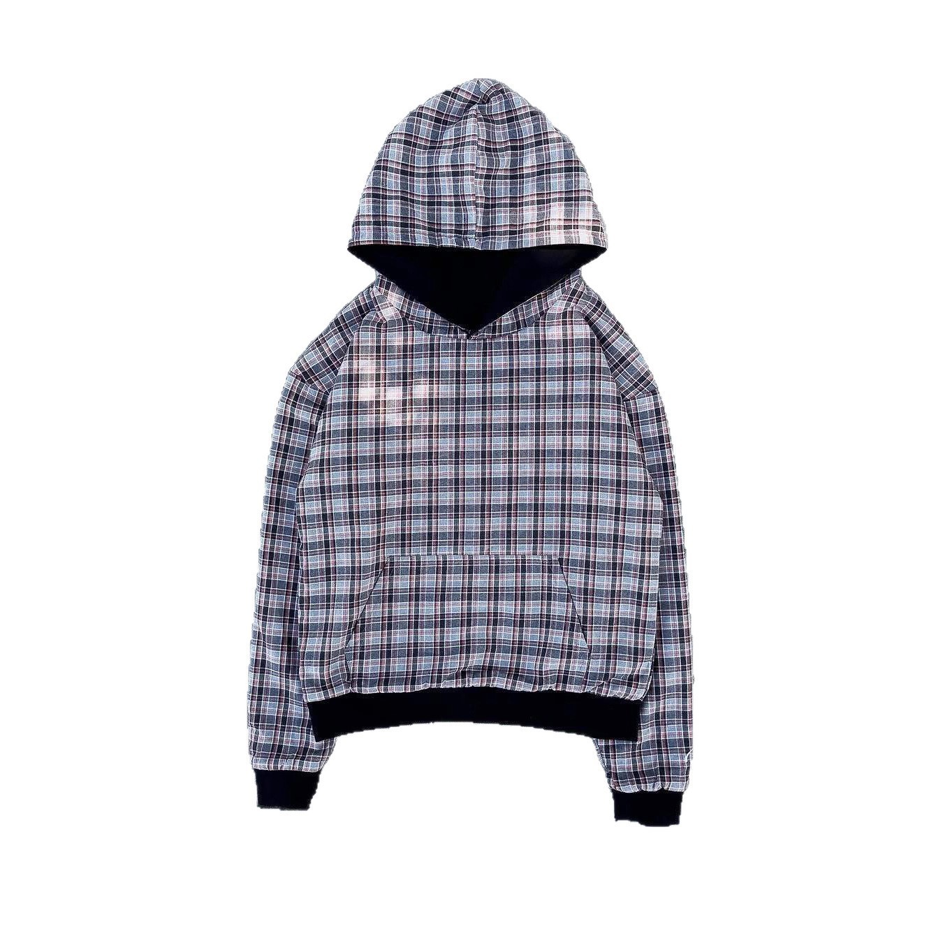 Hip Hop Double-sided Retro Plaid Casual Sweater 6 Hip Hop Double-sided Retro Plaid Casual Sweater - Image 6