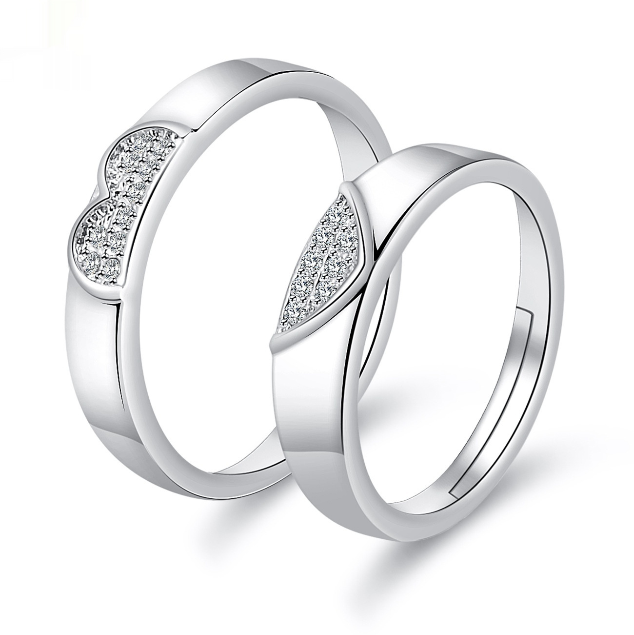 Moissanite Engagement Couple Couple Rings 6 Moissanite Engagement Couple Couple Rings - Image 6