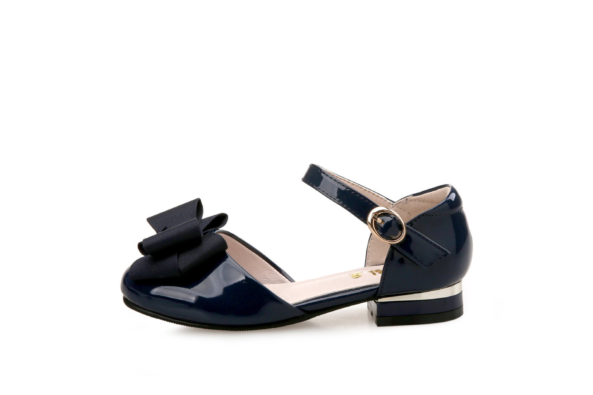 Kids' Velcro Leather Shoes With Bow 2 Kids' Velcro Leather Shoes With Bow - Image 2