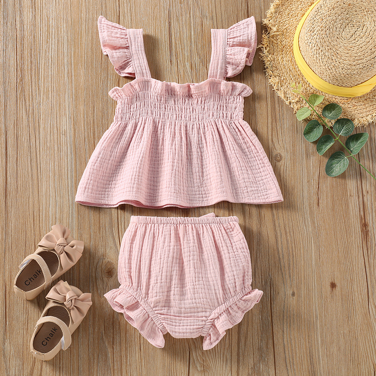 Girls' Solid Color Sling Top Suit 10 Girls' Solid Color Sling Top Suit - Image 10