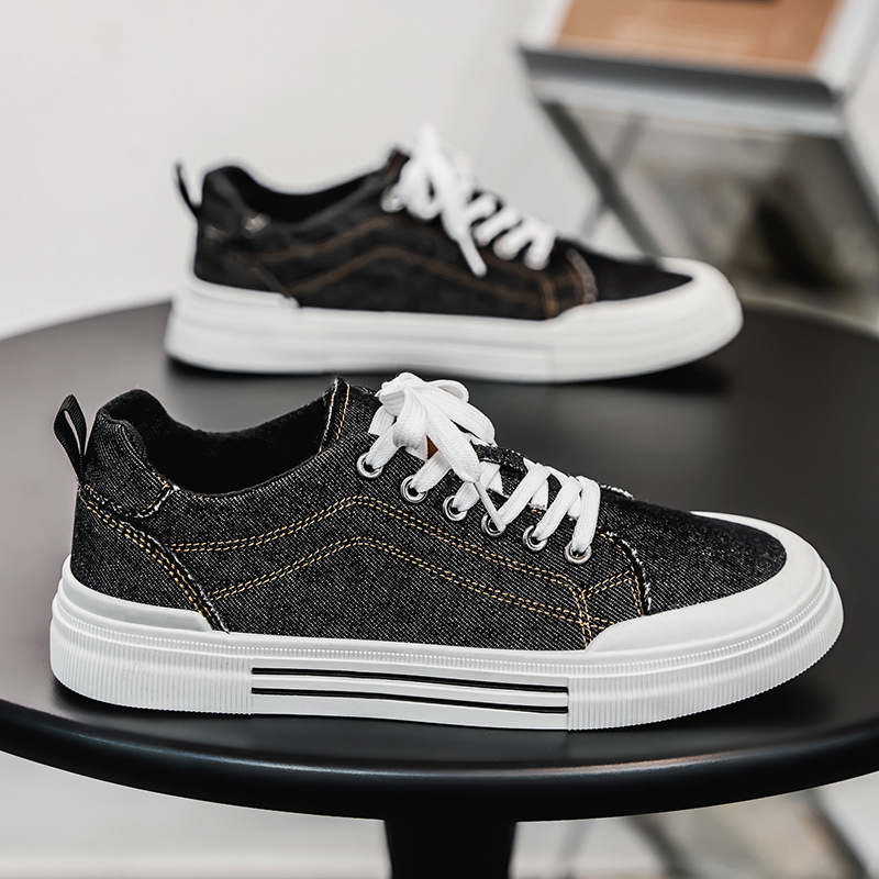 Men's Low-top Casual Denim Sneakers 1 Men's Low-top Casual Denim Sneakers