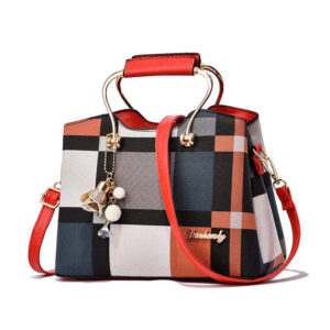 Checkered Design Women's Bag - Satchel Crossbody Handbag