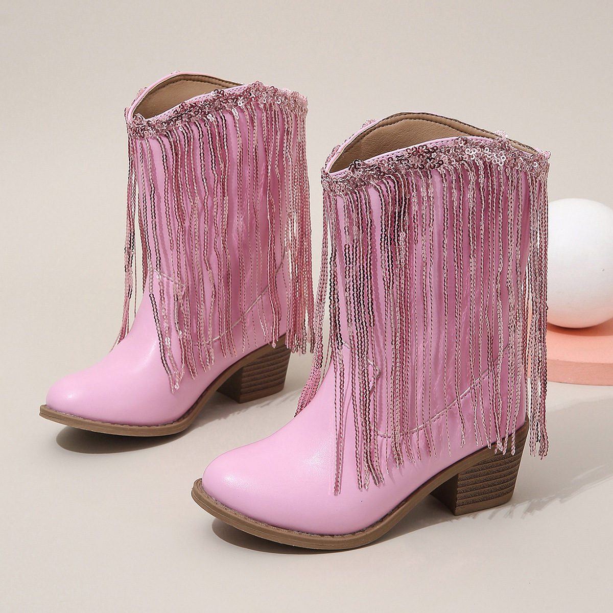Western-style Runway Chic Chunky-heeled Fringed Ankle Boots 8 Western-style Runway Chic Chunky-heeled Fringed Ankle Boots - Image 8