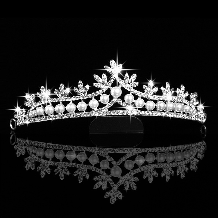 Bridal Pearl Crown Jewelry Hair Accessories 3 Bridal Pearl Crown Jewelry Hair Accessories - Image 3