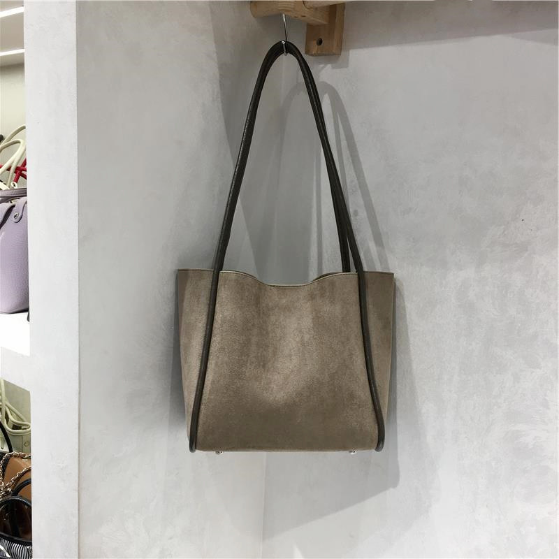 Suede Tote Bag A Simple Casual Shoulder Tote 2 Suede Tote Bag A Simple Casual Shoulder Tote - Image 2