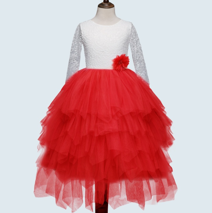 Girl's Long-sleeved Lace Dress 2 Girl's Long-sleeved Lace Dress - Image 2