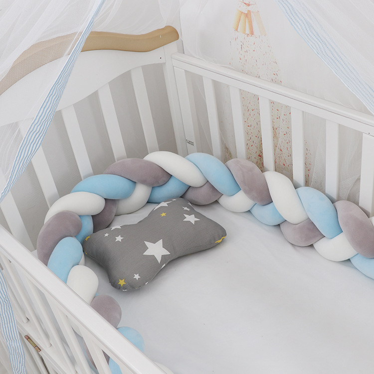 Baby Bumper Bed Braid Knot Pillow Cushion Room Decor 3 Baby Bumper Bed Braid Knot Pillow Cushion Room Decor - Image 3