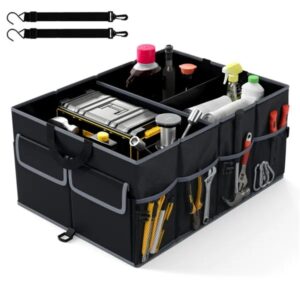 13 Gallon Car Trunk Organizer - 3 Compartments+6 Pockets, 600D Oxford Fabric