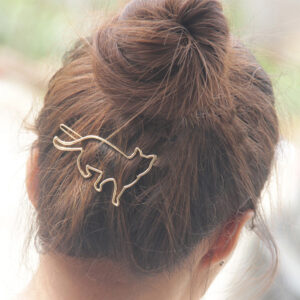 Metal Hollow Cat Hairpin