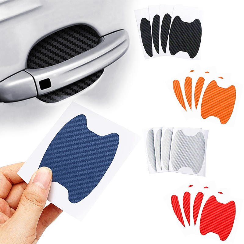Set Of Car Door Stickers Carbon Fiber Scratch Resistant 1 Set Of Car Door Stickers Carbon Fiber Scratch Resistant