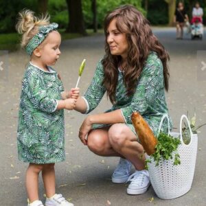 Parent-Child Printed Knee-length Skirt