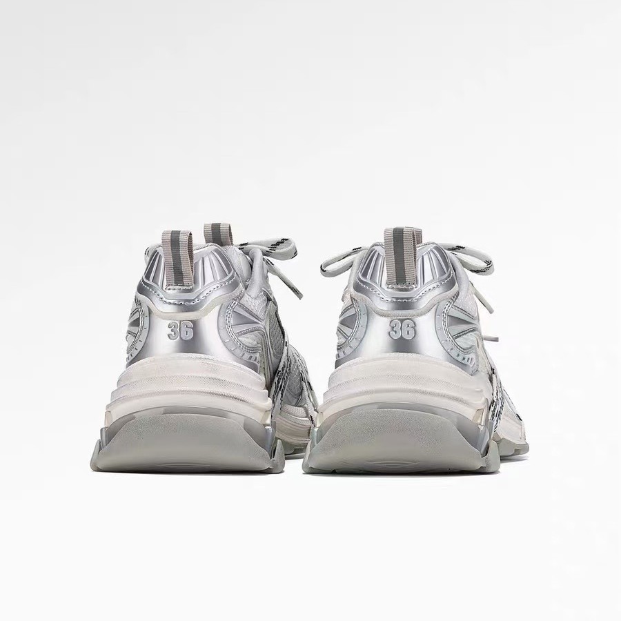 Silver Designer Dad-style Athletic Casual Shoes 2 Silver Designer Dad-style Athletic Casual Shoes - Image 2