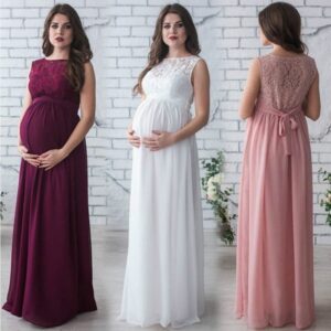 Sleeveless Lace Maternity Dress