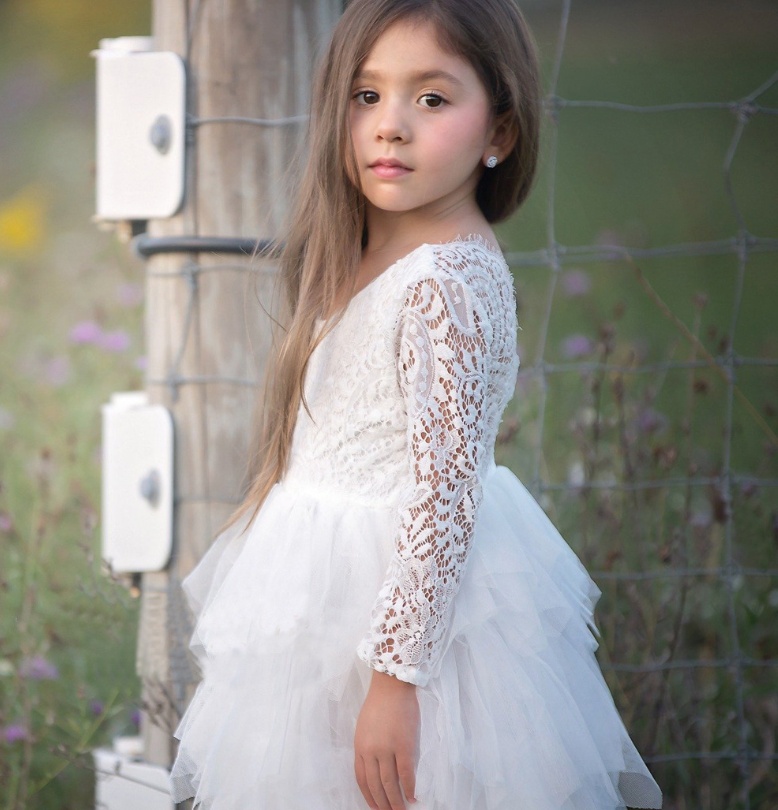 Girl's Long-sleeved Lace Dress 9 Girl's Long-sleeved Lace Dress - Image 9