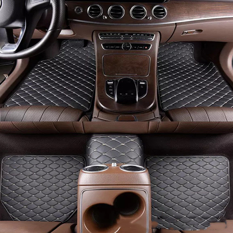 Universal Leather Embroidered Pad Car Floor Mats 1 Universal Leather Embroidered Pad Car Floor Mats