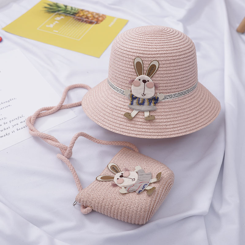 Cute Rabbit Decoration Bag Two-Piece Straw Hat 6 Cute Rabbit Decoration Bag Two-Piece Straw Hat - Image 6