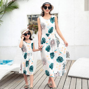 Mother And Daughter Vacation Beach Long Skirt