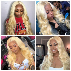 Blonde Lace Front Wig Transparent Lace Frontal Wig Pre Plucked  Brazilian Body Wave Human Hair Wigs