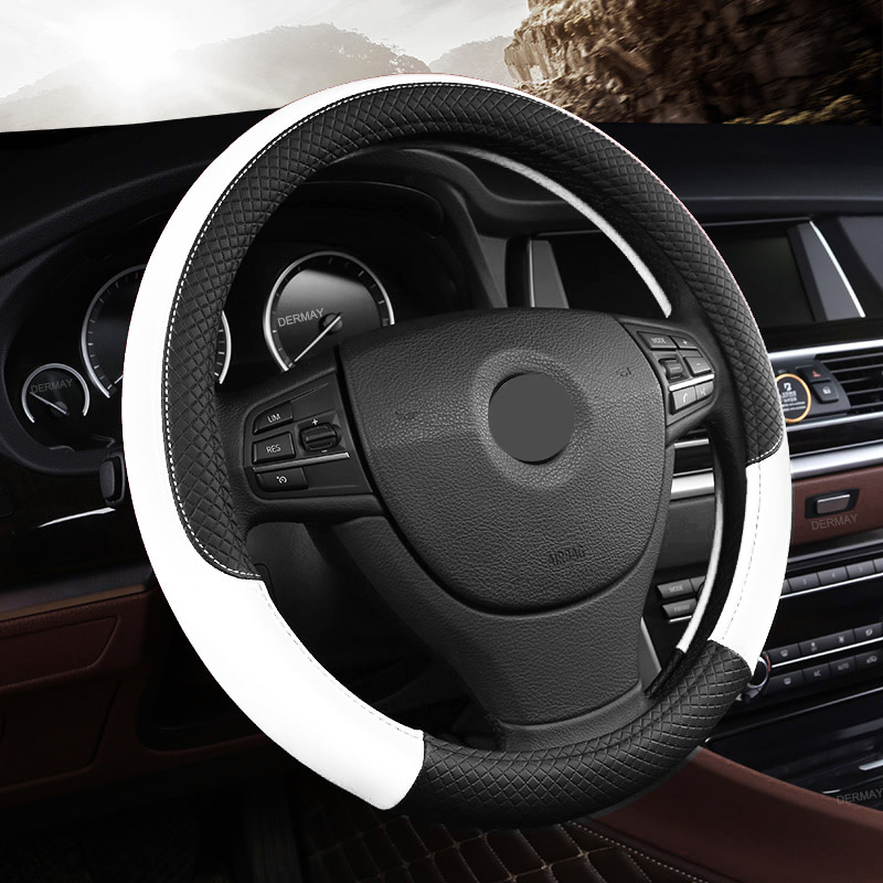 Universal Leather Car Steering Wheel Cover 10 Universal Leather Car Steering Wheel Cover - Image 10