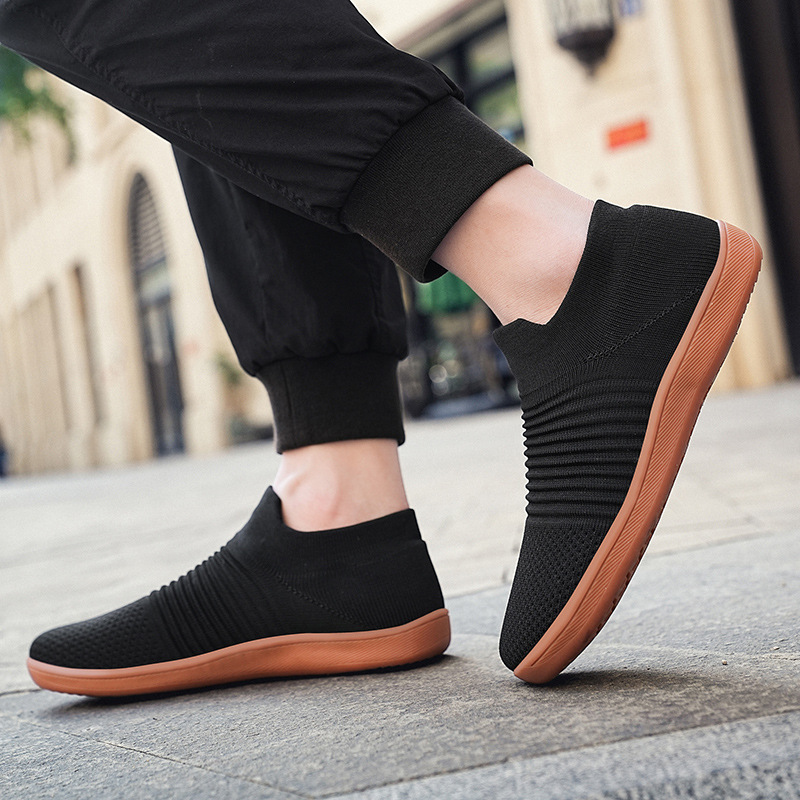 Flyknit Wide-toe Slip-on Sock Shoes Lightweight Comfortable 9 Flyknit Wide-toe Slip-on Sock Shoes Lightweight Comfortable - Image 9