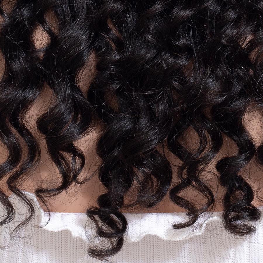Chemical Fiber Front Lace Black Small Curly Wig 3 Chemical Fiber Front Lace Black Small Curly Wig - Image 3