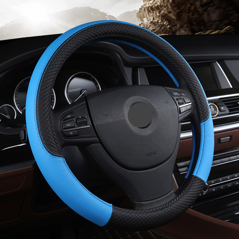 Universal Leather Car Steering Wheel Cover 8 Universal Leather Car Steering Wheel Cover - Image 8