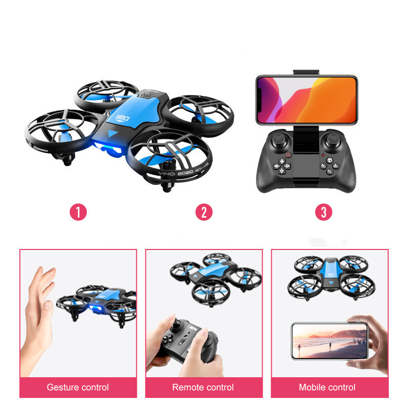 V8 2.4G 4CH Mini RC Drone Gesture Sensing WIFI FPV Altitude Hold Quadcopter RC Drone With High Definition Camera 2 V8 2.4G 4CH Mini RC Drone Gesture Sensing WIFI FPV Altitude Hold Quadcopter RC Drone With High Definition Camera - Image 2