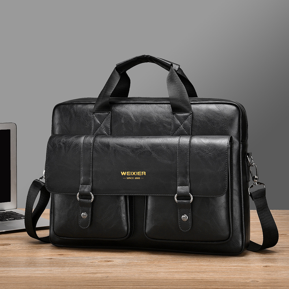 Men's Business Large-Capacity Shoulder Crossbody Simple Briefcase 4 Men's Business Large-Capacity Shoulder Crossbody Simple Briefcase - Image 4