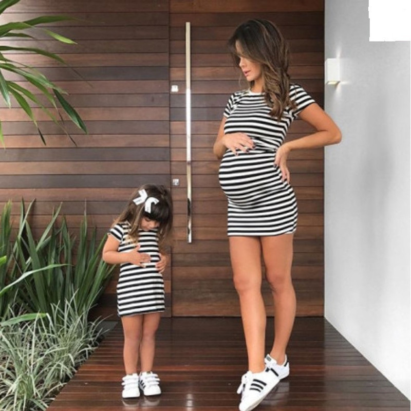 Striped Parent-Child Dress 1 Striped Parent-Child Dress