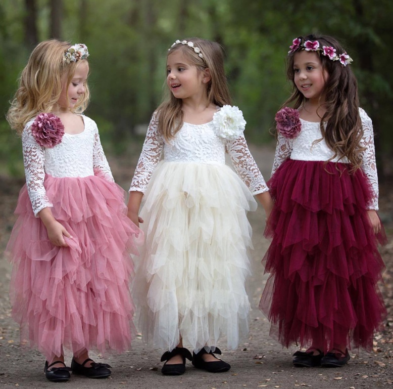 Girl's Long-sleeved Lace Dress 6 Girl's Long-sleeved Lace Dress - Image 6