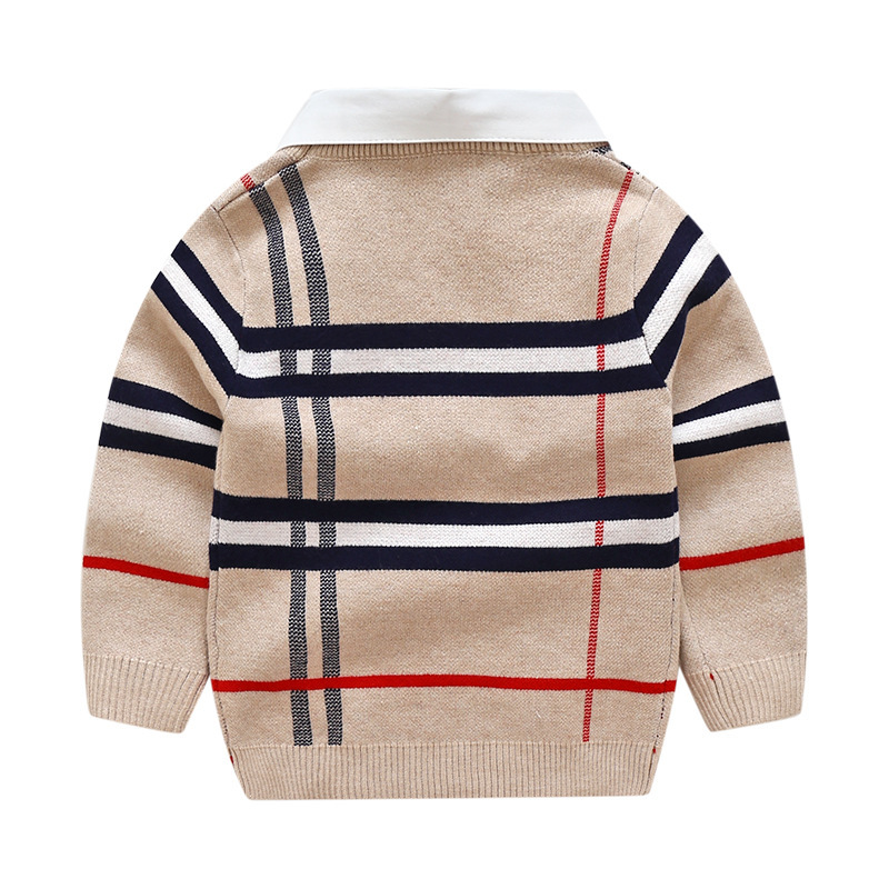 Boys Plaid Jacquard Sweater 2 Boys Plaid Jacquard Sweater - Image 2