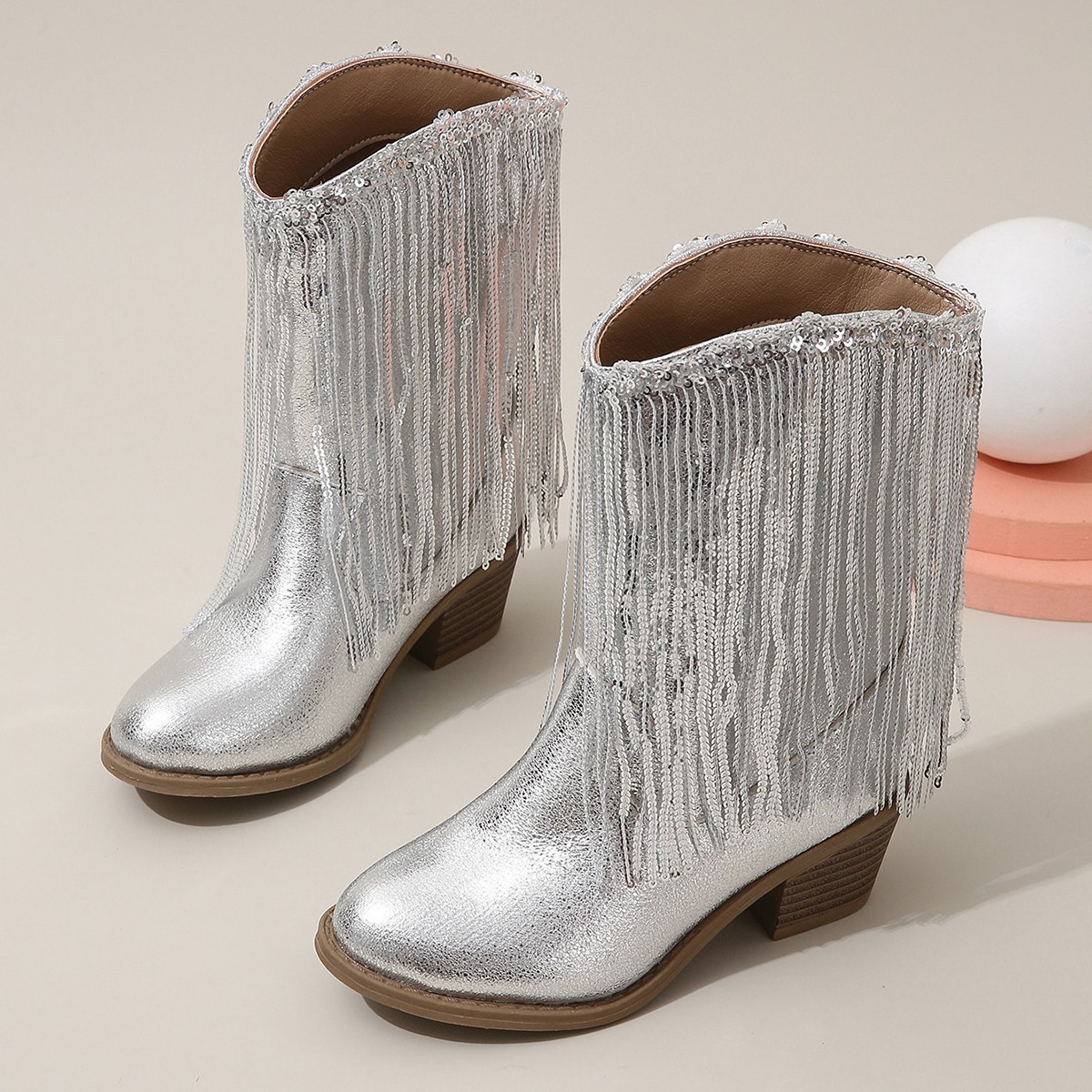 Western-style Runway Chic Chunky-heeled Fringed Ankle Boots 6 Western-style Runway Chic Chunky-heeled Fringed Ankle Boots - Image 6