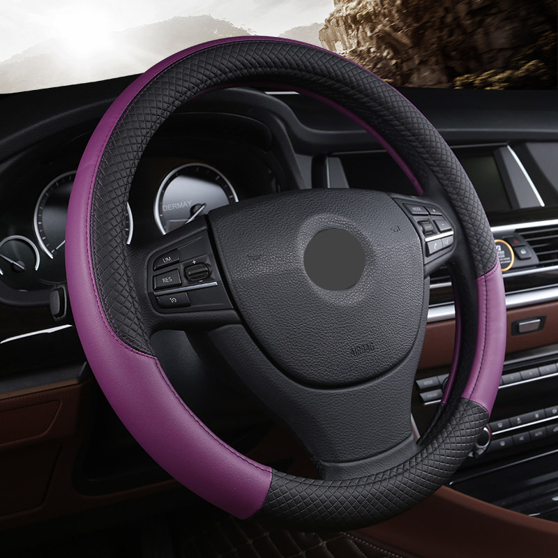 Universal Leather Car Steering Wheel Cover 7 Universal Leather Car Steering Wheel Cover - Image 7