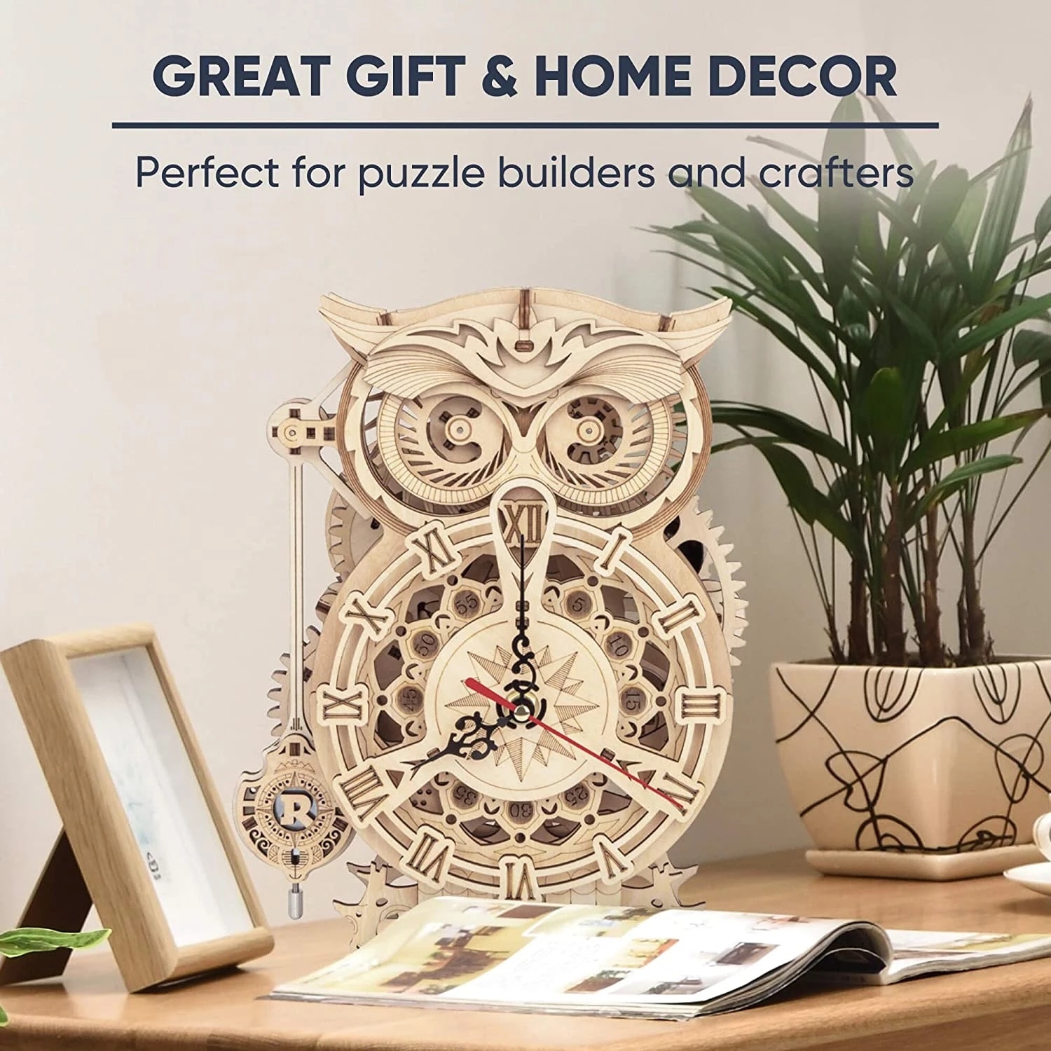 Creative DIY Toys 3D Owl Wooden Clock 3 Creative DIY Toys 3D Owl Wooden Clock - Image 3